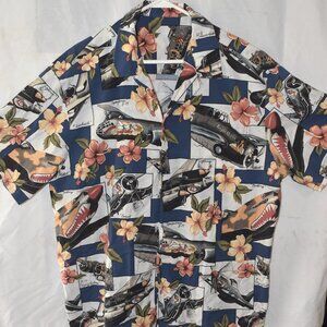 US Air Force Boeing B-17 Flying Fortress In WW2 Hawaiian Shirt – XL "USED"